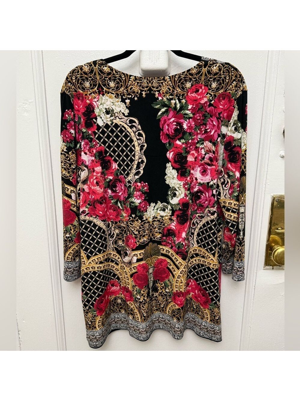 JM Collection Floral V Neck Tunic Blouse XL - Picture 6 of 11